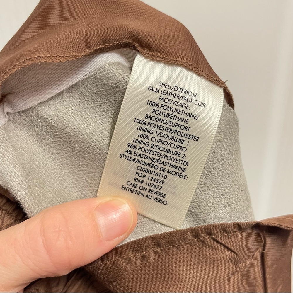 Alice + Olivia Camel Brown Faux Leather Joggers - Picture 12 of 12